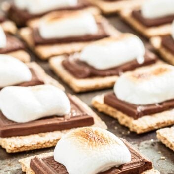 Oven s'mores fresh out of the oven.