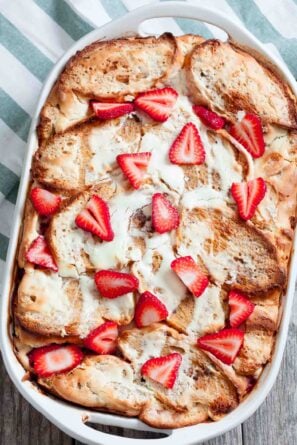 strawberry cream cheese French toast bake finished.