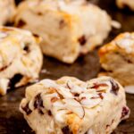 almond scones with almond glaze.