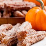 pumpkin churros with cinnamon sugar coating.