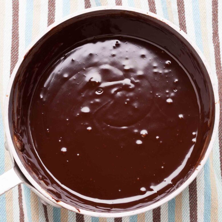 chocolate ganache for Boston cream pie.