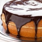 Boston cream pie with custard and ganache.