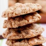 oatmeal butterscotch cookies stacked.