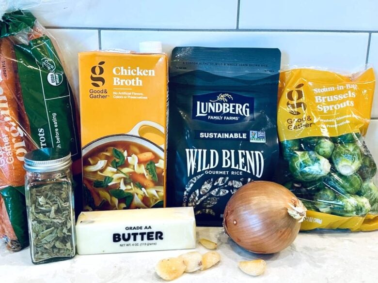 wild rice pilaf ingredients.
