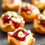 cranberry brie bites freshly baked.