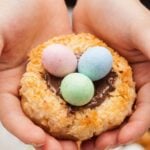 Bird's Nest Cookies held in hands.