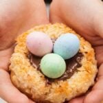 Bird's Nest Cookies held in hands.