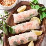 Freshly made Vietnamese spring rolls, ready to be served.