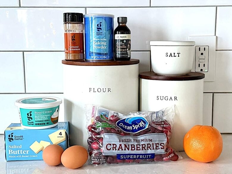 Ingredients to make cranberry orange scones at home.
