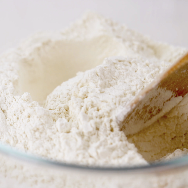 Dry ingredients to make Levain chocolate chip cookies being mixed in a bowl.