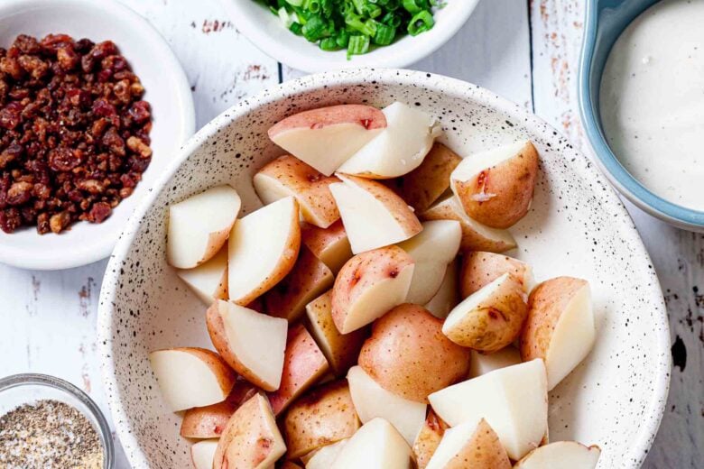 Ingredients needed to make Ranch Potato Salad.